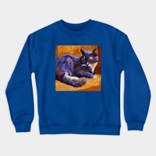 Blue Cat in the Style of Paul Cezanne Crewneck Sweatshirt